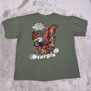 Vintage Sturgis Rally Graphic T-Shirt Mens XL Eagle Flames Motorcycle Biker 2009